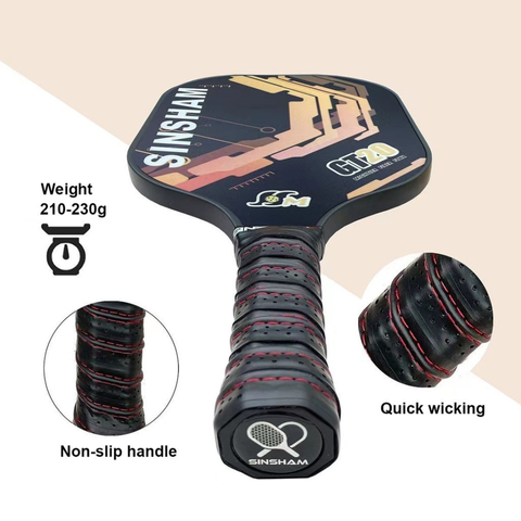 Vợt Pickleball Carbon Sinsham 14mm Siêu Nhẹ - Tặng Kèm Bóng, Dễ Kiểm Soát, Phù Hợp Mọi Cấp Độ Người Chơi