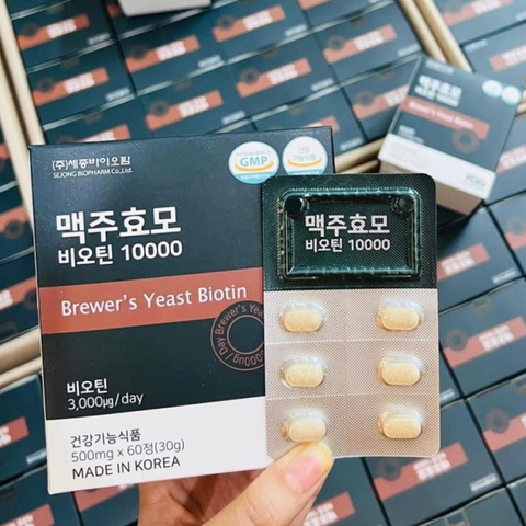 Viên Uống Hỗ Trợ Mọc Tóc Brewer’s Yeast Biotin - Tăng Cường Tóc Dày Khỏe, Hỗ Trợ Dưỡng Tóc Mềm Mượt - Hộp 60 Viên