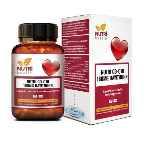 Viên uống hỗ trợ tim mạch Nutri Co-Q10 160mg - Tăng cường sức khỏe tim và năng lượng cho cơ thể, bổ sung vitamin B1, B6, B12.