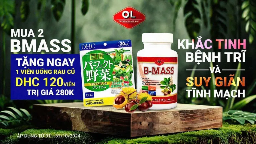 Viên uống hỗ trợ cải thiện trĩ B-Mass Olympian Labs - Giảm đau và khó chịu do búi trĩ - Sản phẩm thiên nhiên an toàn tại Mỹ