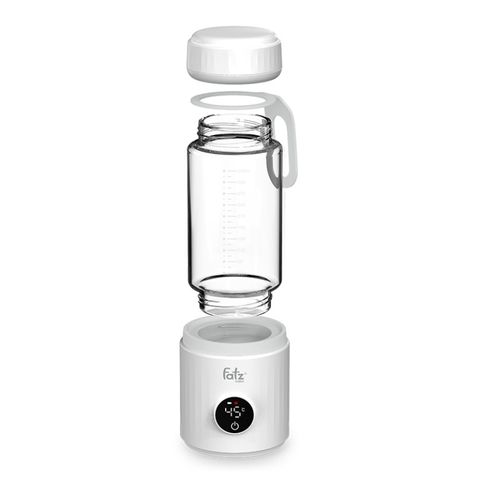 Bình Hâm Nước Pha Sữa Di Động Fatzbaby Mini Smart 8 FB3822FD - Thủy Tinh 330ml, Pin Sạc 4500mAh, Hiển Thị Nhiệt Độ Thời Gian Thực