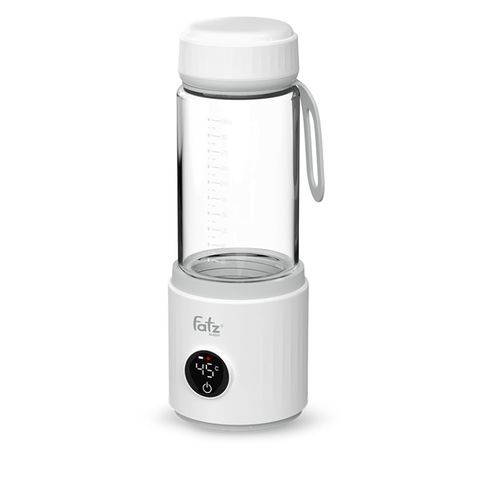 Bình Hâm Nước Pha Sữa Di Động Fatzbaby Mini Smart 8 FB3822FD - Thủy Tinh 330ml, Pin Sạc 4500mAh, Hiển Thị Nhiệt Độ Thời Gian Thực