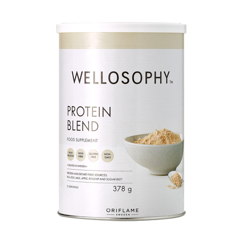 Bột Protein Blend Wellosophy Oriflame - Bổ Sung Protein Tự Nhiên Không Đường, Hỗ Trợ Chế Độ Ăn Kiêng, 378g