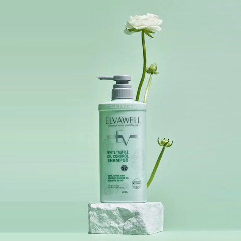 Dầu Gội Elvawell White Truffle Kiểm Soát Dầu 500ml - Chăm Sóc Tóc Dầu, Bồng Bềnh và Chắc Khỏe