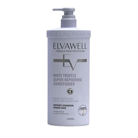 Dầu Xả Phục Hồi Tóc Elvawell White TrufFle Super Repairing 1000ml - Giảm Chẻ Ngọn, Tăng Độ Bóng Mượt, Hương Thơm Nhẹ Nhàng