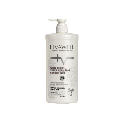Dầu xả phục hồi tóc hư tổn Elvawell White Truffle Super Repair - 500ml Dưỡng ẩm, làm mềm, giảm gãy rụng, chăm sóc tóc hư tổn hiệu quả