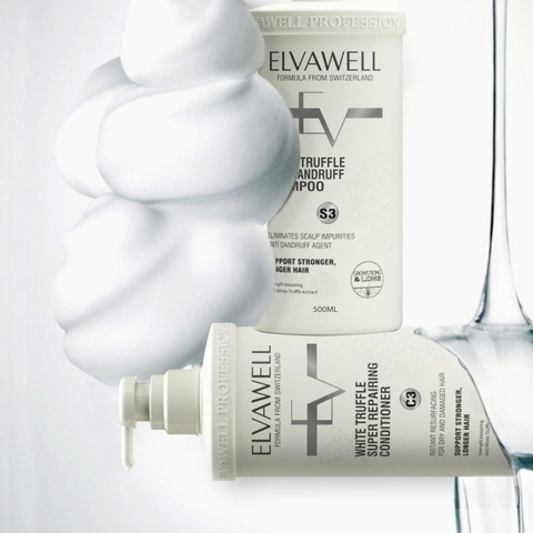 Dầu xả phục hồi tóc hư tổn Elvawell White Truffle Super Repair - 500ml Dưỡng ẩm, làm mềm, giảm gãy rụng, chăm sóc tóc hư tổn hiệu quả