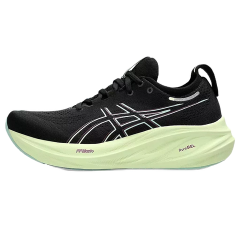 Giày Pickleball Nữ Asics Gel-Nimbus 26 1012B601-005 - Giày Chạy Bộ Thoáng Khí, Ôm Chân, Đế Dày Ổn Định, Đệm Nhẹ, Màu Đen/Cool Matcha