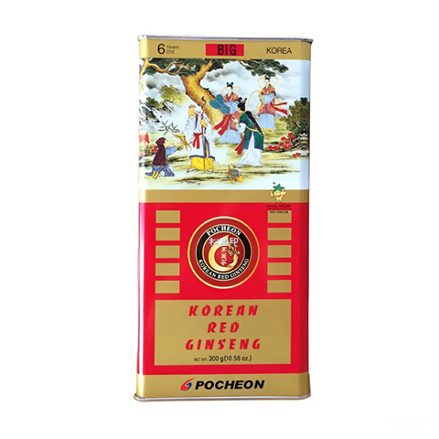 Hồng Sâm Củ Khô Pocheon 300g Hàn Quốc - Hỗ Trợ Tăng Cường Sức Khỏe, Giảm Căng Thẳng, Đóng Hộp Sang Trọng