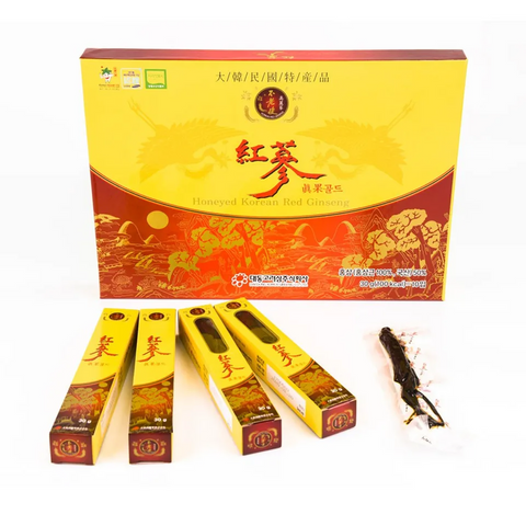 Hồng Sâm Nguyên Củ Tẩm Mật Ong Deadong 6 Năm Tuổi - Bổ Dưỡng, Tăng Cường Sức Khỏe và Lưu Thông Máu 460g