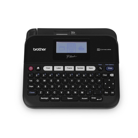 Máy In Nhãn Để Bàn Brother PT-D450 - Màn Hình LCD, Phím QWERTY, Hỗ Trợ Nhiều Mã Vạch và Phông Chữ Cho Văn Phòng