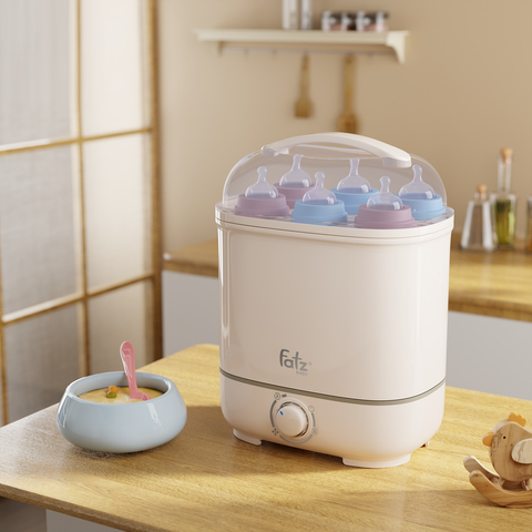 Máy Tiệt Trùng Hơi Nước Sấy Khô Fatzbaby Sumo 4 - Tiệt Trùng 99.9% Vi Khuẩn, Giữ Bình Sữa Khô Ráo, An Toàn Cho Bé