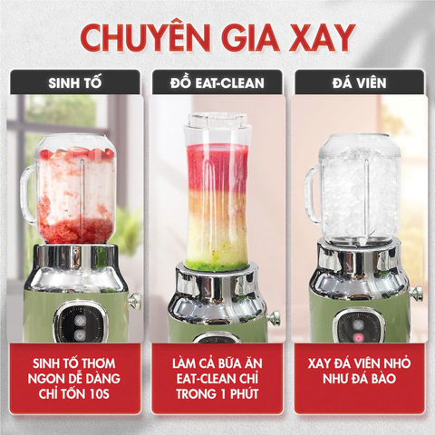 Máy Xay Sinh Tố Đa Năng Seka HR2223 500W - 3 Cối, Dao Xay Thép Không Gỉ, Hoạt Động Êm Ái, Xay Mịn Từ Rau Củ Đến Thịt