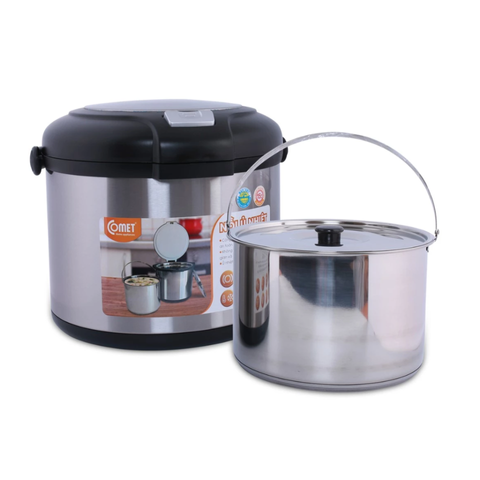 Nồi ủ nhiệt Comet CM7662 7L - Giữ nhiệt chân không không cần điện, ủ thực phẩm 8 giờ, inox bền bỉ, tiện lợi cho bữa ăn gia đình.
