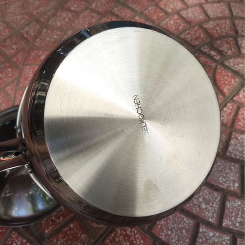 Quánh Inox Edelkochen 18cm Q18-3DED Đáy 5 Lớp Chất Liệu Inox 304 - Sử Dụng Được Trên Mọi Bếp, Tiết Kiệm Thời Gian Nấu Ăn