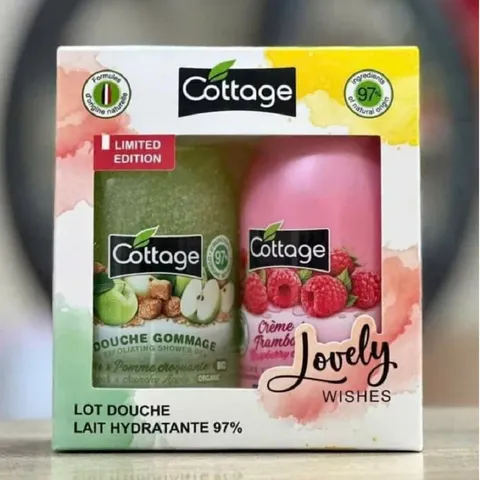 Set quà tặng Cottage chăm sóc cơ thể - Sữa tắm 250ml & Tẩy da chết 270ml, Hương thơm dễ chịu, Quà tặng hoàn hảo cho mọi dịp