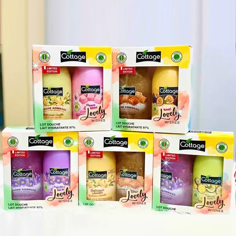 Set quà tặng Cottage chăm sóc cơ thể - Sữa tắm 250ml & Tẩy da chết 270ml, Hương thơm dễ chịu, Quà tặng hoàn hảo cho mọi dịp