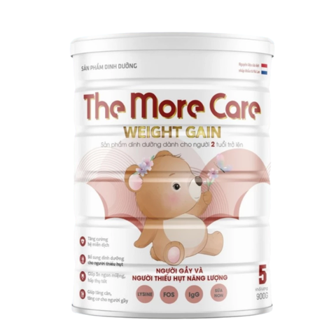 Sữa bột The More Care Weight Gain 900g cho bé từ 2 tuổi - Dinh dưỡng đầy đủ, hỗ trợ tăng cân tự nhiên, hương vani thơm ngon