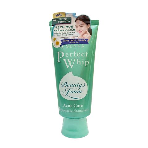 Sữa Rửa Mặt Senka Perfect Whip Acne Care 100g - Giúp Làm Sạch Da Mụn, Kiềm Dầu, Cung Cấp Độ Ẩm, Chiết Xuất Hoa Cúc Nhật Bản