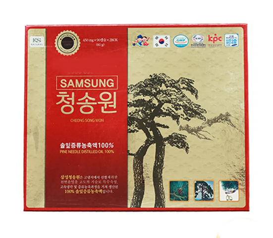 Tinh Dầu Thông Đỏ Cheong Song Won Hàn Quốc 180 Viên - Hỗ Trợ Tim Mạch, Tăng Cường Sức Khỏe và Làm Đẹp Da