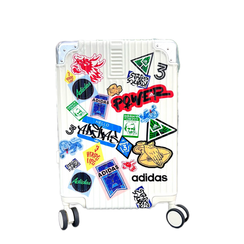 Vali Adidas Sticker Power 22 inch - Kéo Cabin Nhẹ, 4 Bánh Xe Quay 360 Độ, Thiết Kế Họa Tiết Sticker Độc Đáo, Dành Cho Đi Du Lịch