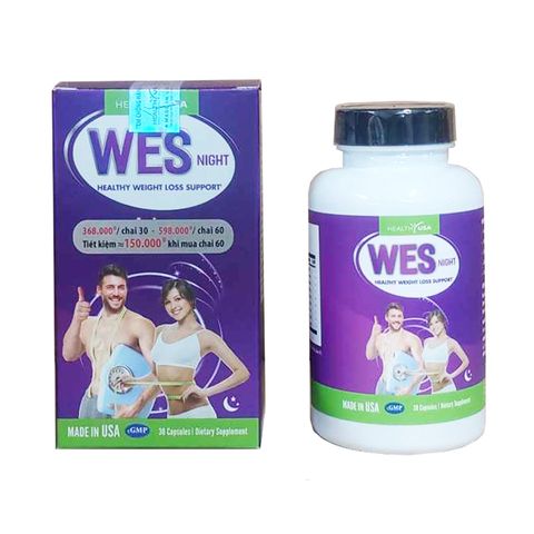 Viên Uống Giảm Cân Ban Đêm Wes Night - Hỗ Trợ Đốt Mỡ, Tiêu Hóa Tốt - Sản Phẩm Chiết Xuất Tự Nhiên, Lọ 30 Viên