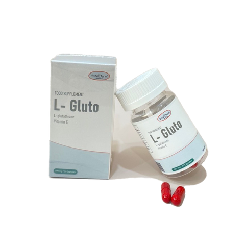 Viên uống IntelDerm L-Gluto Trắng Da - Hỗ Trợ Dưỡng Da Sáng Khỏe, Giảm Sạm Nám với L-Glutathione và Chiết Xuất Cà Chua Trắng