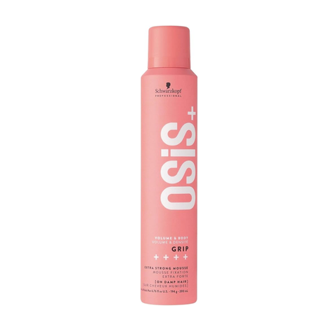 Bọt Giữ Nếp Tạo Phồng Tóc Schwarzkopf Osis Grip Extra Strong Mousse 200ml - Định Hình Tóc Bồng Bềnh, Chắc Nét Suốt Ngày