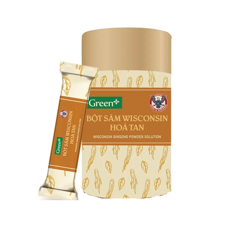 Bột Sâm Wisconsin Hòa Tan Greenplus - Hộp 30 Gói x 5g, Tăng Cường Sinh Lực, Hỗ Trợ Đề Kháng & Chống Mệt Mỏi