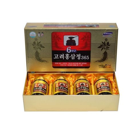 Cao Hồng Sâm Gold Hàn Quốc 6 Năm Tuổi - Hỗ Trợ Tăng Cường Sức Khỏe và Tuổi Thọ, Hộp 4 Lọ x 250g