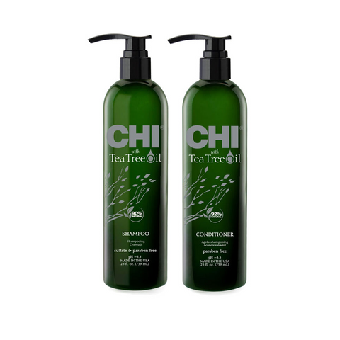 Cặp Dầu Gội Xả Tràm Trà CHI Tea Tree Oil 340ml - Giúp Làm Sạch, Cân Bằng Ẩm, Dịu Da Đầu Nhạy Cảm - Sản Phẩm Chăm Sóc Tóc Chất Lượng
