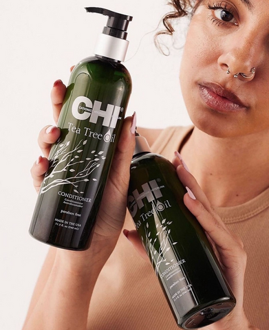 Cặp Dầu Gội Xả Tràm Trà CHI Tea Tree Oil 340ml - Giúp Làm Sạch, Cân Bằng Ẩm, Dịu Da Đầu Nhạy Cảm - Sản Phẩm Chăm Sóc Tóc Chất Lượng