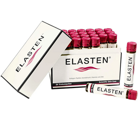 Nước uống Collagen Elasten 28 ống x 25ml - Sản phẩm chăm sóc da từ Đức, giảm nếp nhăn và tăng độ đàn hồi da, hương vị dễ uống.
