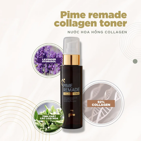Nước Hoa Hồng Pime Remade Collagen Toner - Gel Cấp Ẩm, Se Khít Lỗ Chân Lông, Tái Tạo Da, Giảm Mụn từ Hàn Quốc
