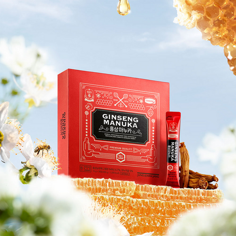 Tinh Chất Hồng Sâm Mật Ong Manuka KGC Jung Kwan Jang - Bổ Sung Kháng Đề, Tăng Cường Sức Khỏe, Giảm Mệt Mỏi - Hộp 30 Gói 15g