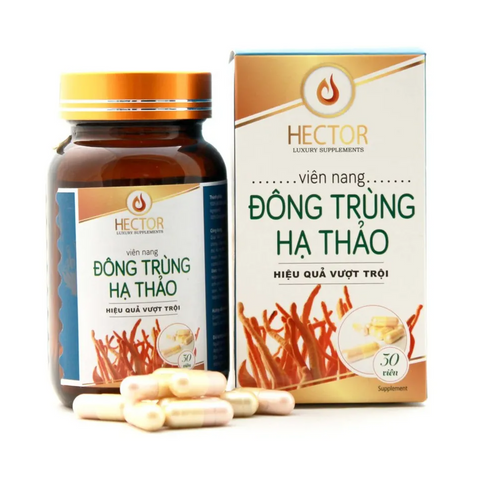 Viên Đông Trùng Hạ Thảo Hector Nguyên Chất Hộp 30 Viên - Tăng Cường Sinh Lực, Hỗ Trợ Tim Mạch và Đường Hô Hấp