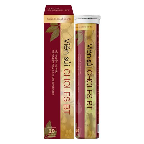 Viên Sủi Choles BT  Hỗ Trợ Giảm Mỡ Máu Hộp 20 Viên Sủi