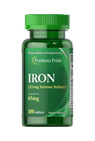 Viên Uống Bổ Sung Chất Sắt Puritan's Pride - Iron 65mg 100 Viên, Giải Pháp Tuyệt Vời Cho Thiếu Máu, Hỗ Trợ Sức Khỏe Đầy Đủ