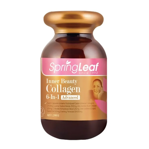 Viên uống Collagen 6 in 1 Spring Leaf Inner Beauty Plus - Hỗ trợ làm đẹp da, giảm nám, chắc khỏe tóc và móng