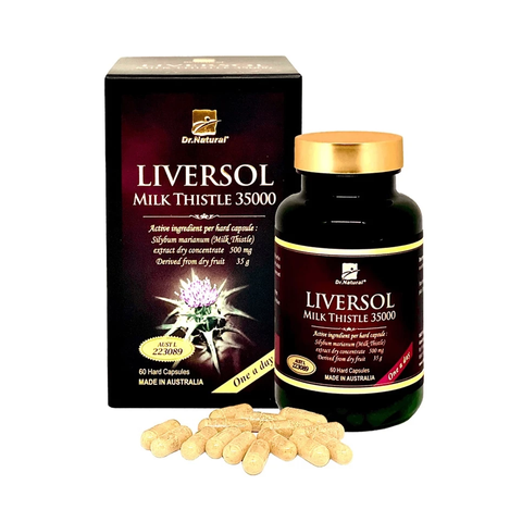 Viên Uống Bổ Gan Liversol Milk Thistle 60 Viên - Hỗ Trợ Tăng Cường Chức Năng Gan, Silymarin Chính Hãng Úc