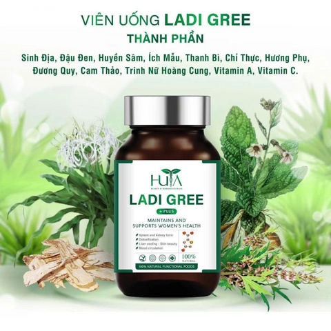 Viên uống Huta Ladi Gree Plus hỗ trợ cân bằng nội tiết tố nữ - Bổ huyết, điều hòa kinh nguyệt, giảm đau bụng kinh, cải thiện sinh lý nữ.
