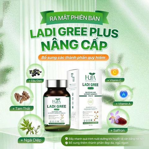 Viên uống Huta Ladi Gree Plus hỗ trợ cân bằng nội tiết tố nữ - Bổ huyết, điều hòa kinh nguyệt, giảm đau bụng kinh, cải thiện sinh lý nữ.