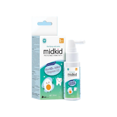 Xịt Chống Sâu Răng Midkid 30ml - Giải Pháp Diệt Khuẩn Bảo Vệ Răng Miệng Cho Bé Từ 1-6 Tuổi, Giảm Mảng Bám, Tái Tạo Men Răng