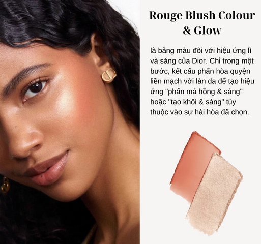 Bảng Phấn Má và Highlight Đa Năng Dior Rouge Blush Colour & Glow 457 Diorette - Sáng Da Tự Nhiên, Dễ Tán, Giữ Lớp Phấn Lâu Trôi