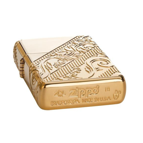 Bật lửa Zippo 2018 Collectible of the Year - Armor Vàng Sang Trọng, Phiên Bản Sưu Tầm Đặc Biệt, Quà Tặng Cho Người Sưu Tầm