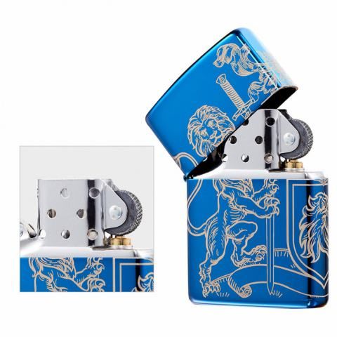 Bật Lửa Zippo 49126 Thiết Kế Biểu Tượng Sư Tử Trung Cổ Xanh Dương - Quà Tặng Thú Vị Cho Fan Chính Hãng