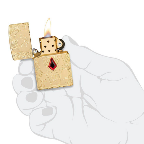 Bật Lửa Zippo 49802 Armor Họa Tiết Mèo Thần Tài May Mắn - Độc Đáo, Vỏ Đồng Thau Bền Chắc, Ấn Tượng Quà Tặng Fans Mèo