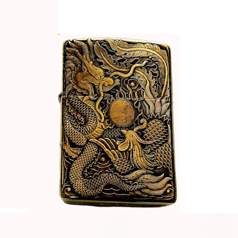 Bật Lửa Zippo 3D Khắc Rồng Phượng Version 2 ZPC4150-169 - Bật Lửa Đồng Chất Lượng Thượng Hạng, Quà Tặng Đặc Biệt cho Fan Hâm Mộ