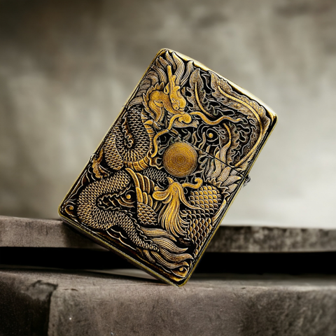 Bật Lửa Zippo 3D Khắc Rồng Phượng Version 2 ZPC4150-169 - Bật Lửa Đồng Chất Lượng Thượng Hạng, Quà Tặng Đặc Biệt cho Fan Hâm Mộ