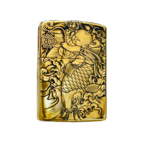 Bật Lửa Zippo Khắc Hình Cá Chép 3D ZPC4190 - Phiên Bản Đồng Sang Trọng, Ý Nghĩa Văn Hóa Á Đông, Quà Tặng Độc Đáo